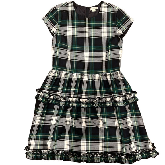 CREWCUTS JCrew Girl’s Tartan Plaid Dress with Ruffle Detail Size 12 - Picture 1 of 2